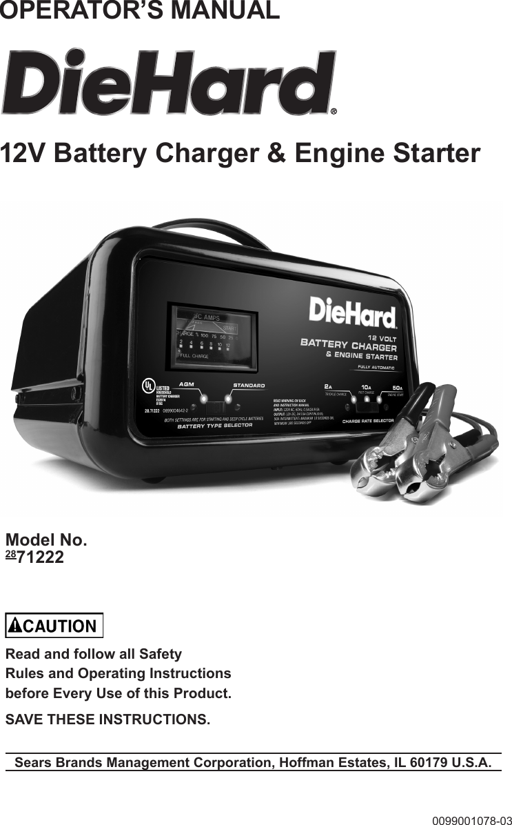 Diehard Automatic Battery Charger Manual - chainclever